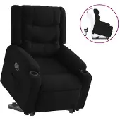 vidaXL Relaxsessel mit Aufstehhilfe Schwarz Stoff