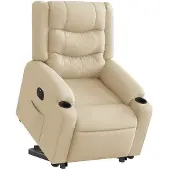 vidaXL Relaxsessel mit Aufstehhilfe Elektrisch Creme Stoff
