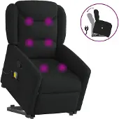 vidaXL Massagesessel mit Aufstehhilfe Schwarz Stoff
