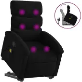 vidaXL Massagesessel mit Aufstehhilfe Schwarz Stoff