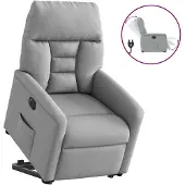 vidaXL Relaxsessel mit Aufstehhilfe Elektrisch Hellgrau Stoff