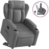 vidaXL Relaxsessel mit Aufstehhilfe Dunkelgrau Stoff