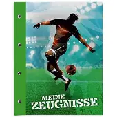 Itenga Zeugnismappe 33105714, mit Motiv, A4, Buchschrauben, erweiterbar, Fussball, 12 Hüllen