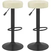 vidaXL Barhocker 2 Stk. Creme Samt