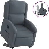 vidaXL Relaxsessel mit Aufstehhilfe Dunkelgrau Samt