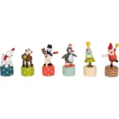 Small Foot Holz Weihnachtsfiguren Display - tanzende Winterfiguren Set 12 Stück