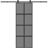 vidaXL Schiebetür mit Beschlag 76x205 cm Hartglas & Aluminium