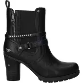 Mustang Damen Stiefelette mit Gummizug und Zierriemchen 15M0162004, Größe:37 EU, Farbe:Schwarz