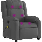 vidaXL Massage-Relaxsessel, Stoff, Dunkelgrau