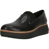 Clarks Loafer Zylah Sky mit gerillter Gummilaufsohle 1216 Black Leather 36