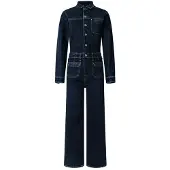 Pepe Jeans für Damen. PL2300003 Kim Denim-Overall (L), Blau, Lässig, Baumwolle, Langarm