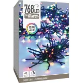 Koopman LED-Clusterlichterkette Büschel bunt, 768 LEDs, schwarzes Kabel, Innen/Außen, 8,5m