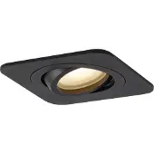 QAZQA - Modern Abgerundeter Bad I Badezimmer Außen Einbaustrahler schwarz GU10 50mm dreh- und schwenkbar IP44 - Alberto I Außenbeleuchtung I Wohnzimmer I Schlafzimmer - Aluminium Quadratisch - LED gee