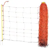 Kerbl Schafnetz Doppelspitze 50 m – Orange, Kunststoff/Metall