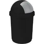Curver Abfalleimer Push-Top 03930-260-06 , Farbe: schwarz / silber