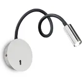 Ideal Lux Moderne Wandleuchte Focus-2 Metall Chrom Led 3,5W 3000K Warmes Licht