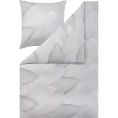 Estella Samt + Seide Flanell Bettwäsche 135x200 Bolzano silber Blätter 5474-820