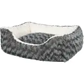 Trixie Kuschelbett Kaline 80 x 65 Centimeter grau/creme Katzenliegeplatz