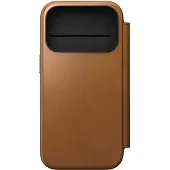 Nomad Apple iPhone 17 Pro Hülle - Echtes Leder - - Klapphülle - Hellbraun