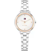 Tommy Hilfiger Zwei-Zeiger-Quarzwerk-Uhrfür Damen mit Silbernes Edelstahlarmband