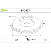 Valeo Bremsscheibe COATED 673377