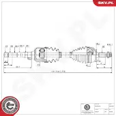 ESEN SKV 40SKV456 Antriebswelle Vorne Rechts passend für PEUGEOT 607 (9D, 9U) für CITROËN C4 II (B7) für DS DS 4 / DS 4 CROSSBACK