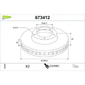 Valeo Bremsscheibe COATED 673412