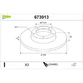 Valeo Bremsscheibe COATED 673013