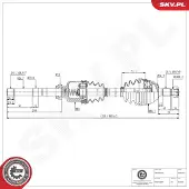 ESEN SKV 40SKV191 Antriebswelle Vorne Rechts passend für PEUGEOT 2008 Kombi (CU) 207 (WA, WC) 207 CC (WD) 208 I Schrägheck (CA, CC) 207 SW (WK)