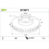 Valeo Bremsscheibe COATED 673071