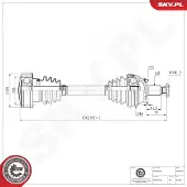 ESEN SKV 40SKV434 Antriebswelle Vorne Rechts für VW Polo Schrägheck (6R1, 6C1) für AUDI A1 Sportback (8XA, 8XF) A1 Schrägheck (8X1, 8XK) für SKODA