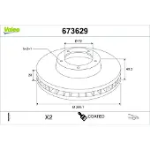 Valeo Bremsscheibe COATED 673629