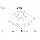 Valeo Bremsscheibe COATED 673681