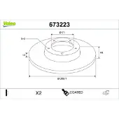 Valeo Bremsscheibe COATED 673223