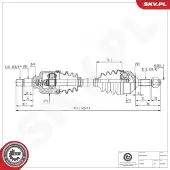 ESEN SKV 40SKV452 Antriebswelle Vorne Links passend für PEUGEOT 207 (WA, WC) 207 SW (WK) 207 Stufenheck für CITROËN DS3 Cabriolet