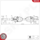 ESEN SKV 40SKV330 Antriebswelle Vorne Rechts passend für PEUGEOT 307 CC (3B) 307 (3A/C) 307 Break (3E) 307 SW Kasten/Kombi (3E, 3H) für CITROËN