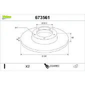 Valeo Bremsscheibe COATED 673561