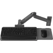 Ergotron Tastatur Wandhalterung LX Pro, mit Mausablagefläche, bis 2,3 kg, neig-/schwenkbar, höhenverstellbar, Aluminium, dunkelgrau