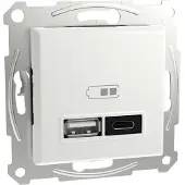 Schneider Electric USB-Steckdose Asfora Weiss (glänzend) EPH2770421D