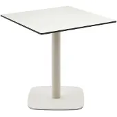 Natur24 Outdoor- Tisch Dina 68 x 73 x 68 cm Phenol, Metallbein, Weiß Outdoor Möbelstück