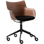 Kartell Q/WOOD Drehbarer Armlehnstuhl Soft