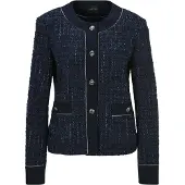MADELEINE Eleganter Damenblazer mit kurzem Schnitt in marine / wollweiß / melange | Gr.: 36