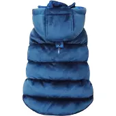 Croci hondenjas velveteen gevoerd blauw