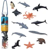 Mojo Fun Sea Life set 12pcs, 3 Jahr(e), MINI WORLDS, Mehrfarbig, Polyvinylchlorid (PVC)