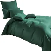 TRAUMSCHLAF Uni Lyocell Lyocell Bettwäsche 160x210 cm + 65x100 cm tanne