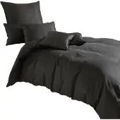 TRAUMSCHLAF Uni Lyocell Lyocell Bettwäsche 135x200 cm + 80x80 cm anthrazit