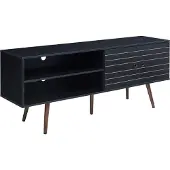 En.casa Fernsehschrank 'Vare' Lowboard 160 x 40 x 66 cm mit 2 Türen und 2 offenen Fächern Schwarz