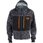 Daiwa D-Vec Wading Jacket, L, grau-camouflage, Wat- und Regenjacke, 18869-020