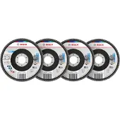 Bosch X451 Fächerschleifscheiben Set, 125 x 22,23 mm, K40/K60/K80/K120, Z29, 60-tlg