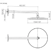 Dornbracht Regenbrause mit Wandanbindung, Ausladung 450 mm, Regenbrause 300 mm, 28679970